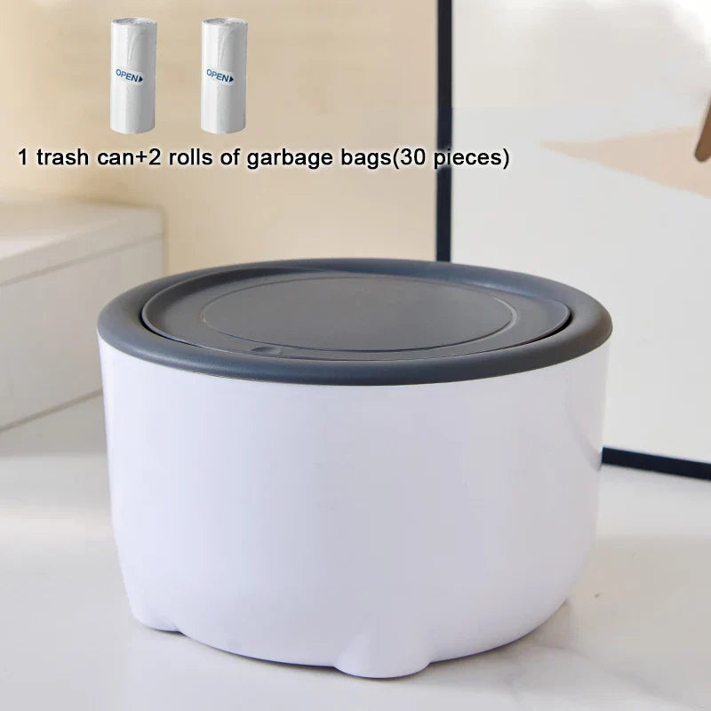 1pc Mini Trash Bin, Small Garbage Can For Desk, Food Waste Bin，Pet cat litter cleaning box，Portable trash can in car
