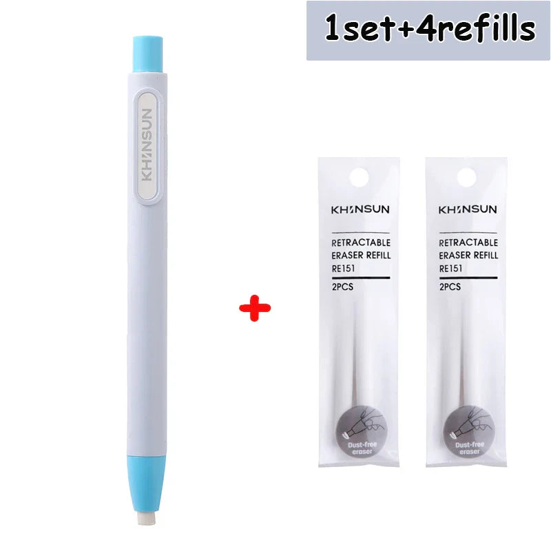 Retractable Pencil Eraser Pencil Rubber Eraser Correction Supplies Writing Correction School Stationery Office Supplies