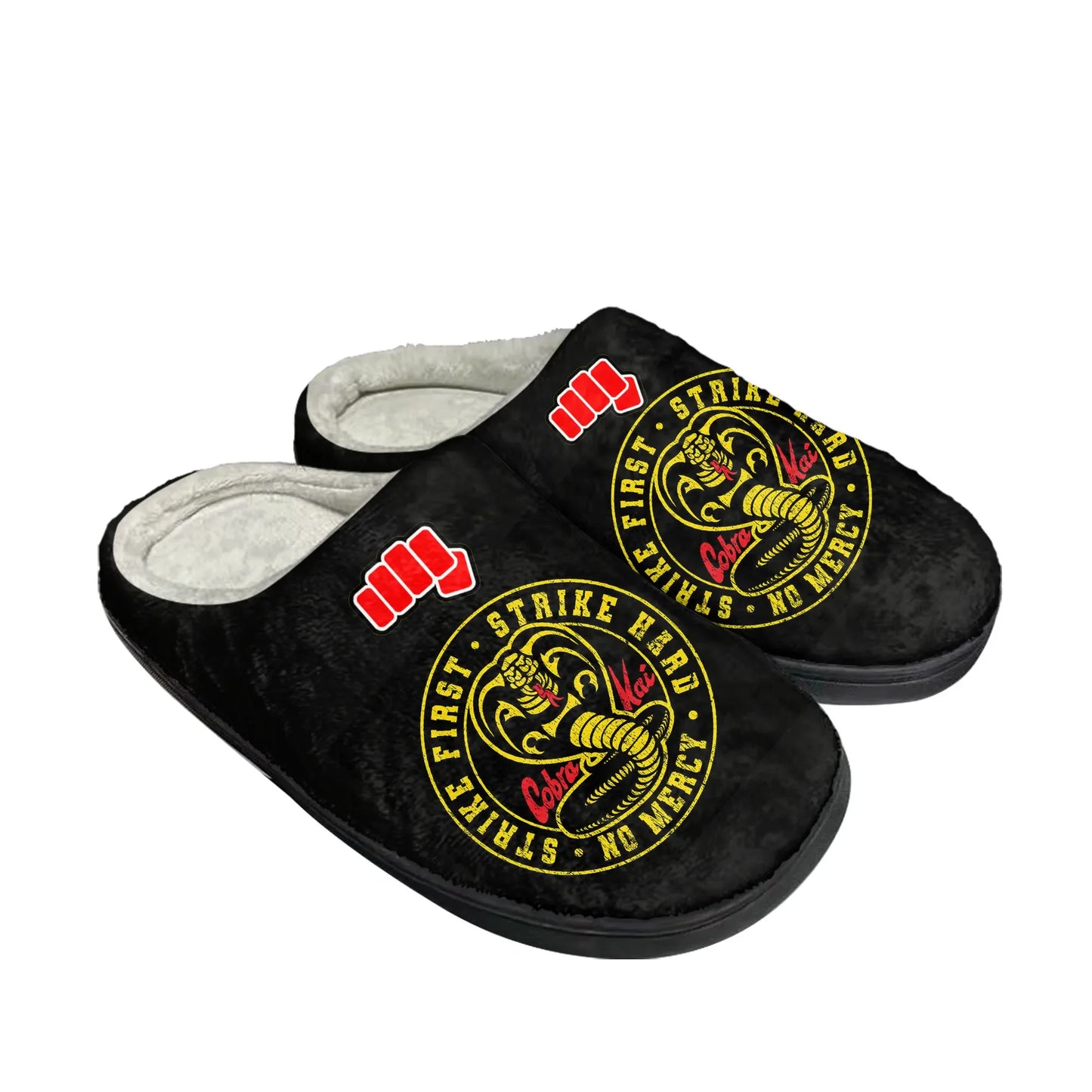 Cobra Kai Slippers No Mercy Sandals Movie Snake Home Cotton Mens Womens Plush Non-Slip Keep Warm Shoes Thermal Slipper - Premium slippers from Lizard Vigilante - Just $29.99! Shop now at Lizard Vigilante