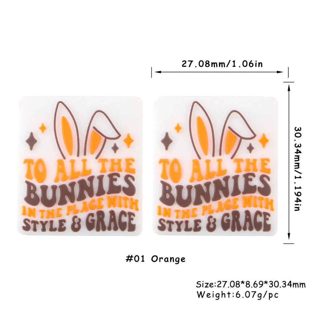 Kovict 5/10Pcs New Focal Silicone Beads Easter Series Bead For Jewelry Making DIY  KeyChain Bracelet Necklace Pen Accessories