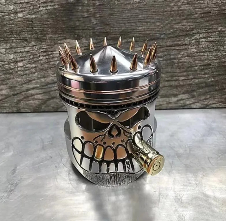 Carved Piston Skull Face Sculpture Resin Skull Artwork Statue Crafts Home and Office Personalised Desktop Decoration Ornaments
