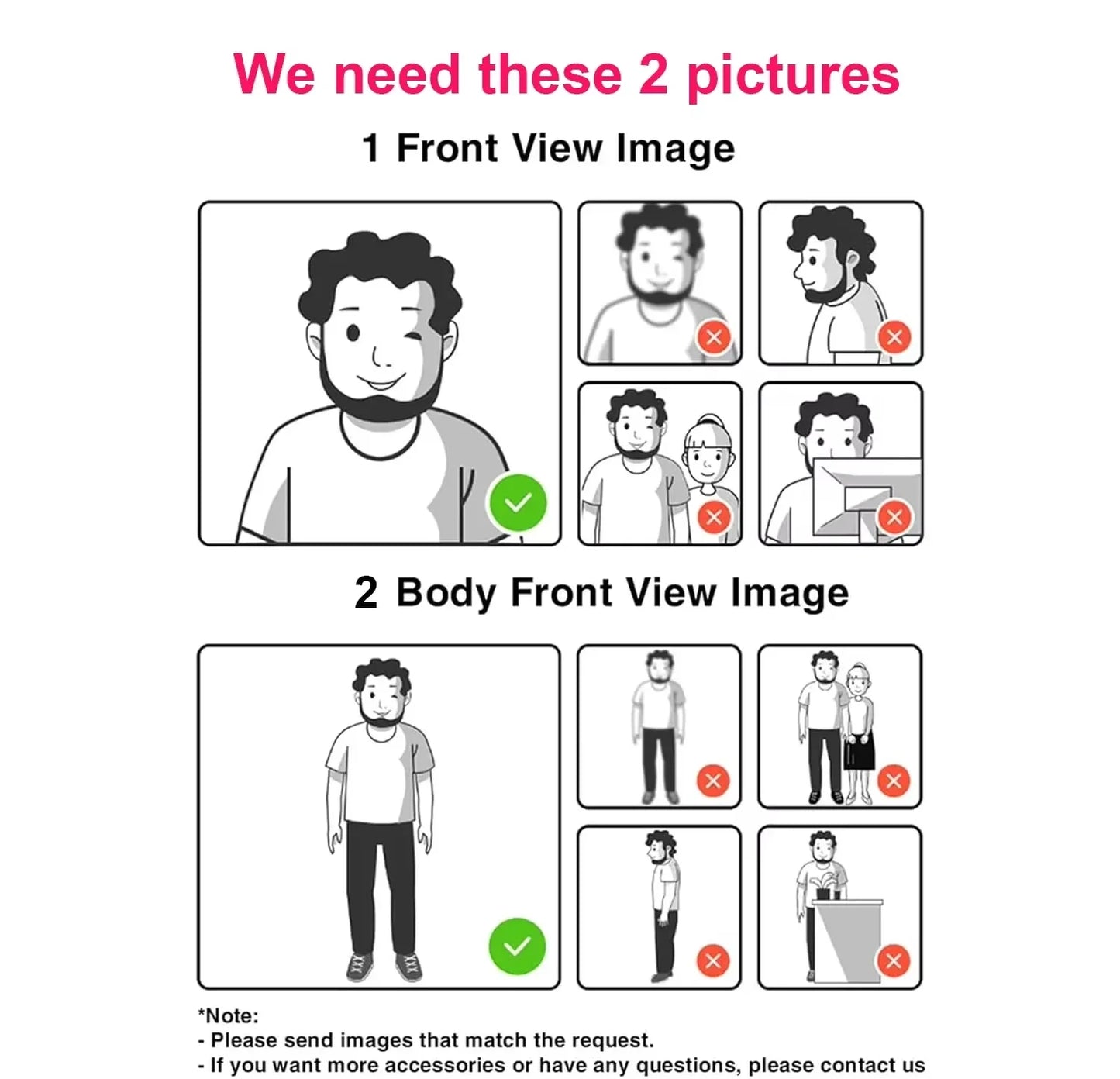 Customize personalized big head sculptures to prepare Christmas and birthday gifts for family and friends, requiring a full body