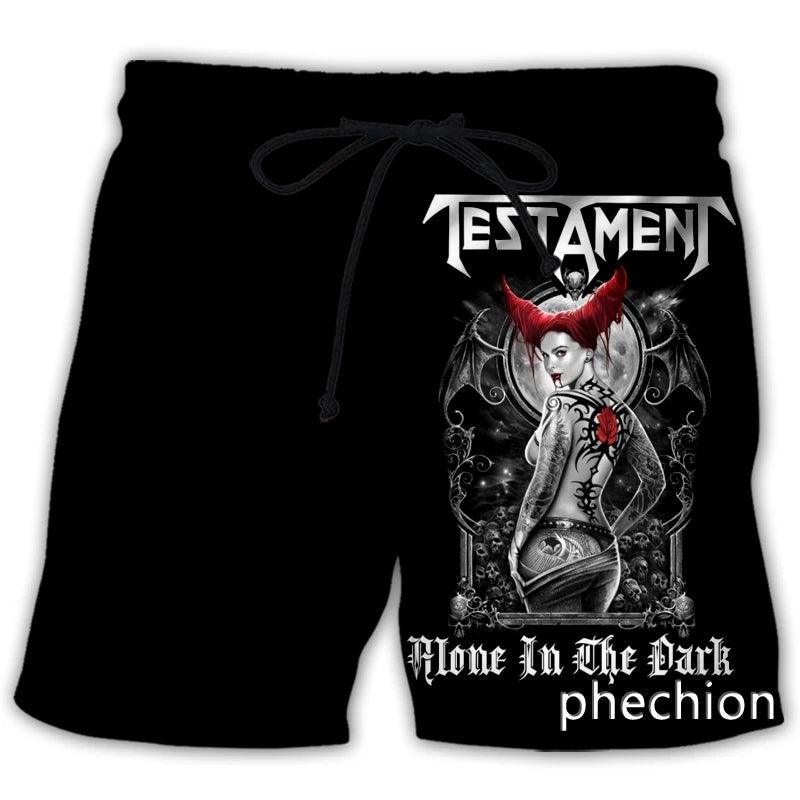 Unisex Testament ROCK 3D Print Casual Shorts Novelty Streetwear Men Loose Sporting Shorts - Premium shorts from Lizard Vigilante - Just $27.99! Shop now at Lizard Vigilante