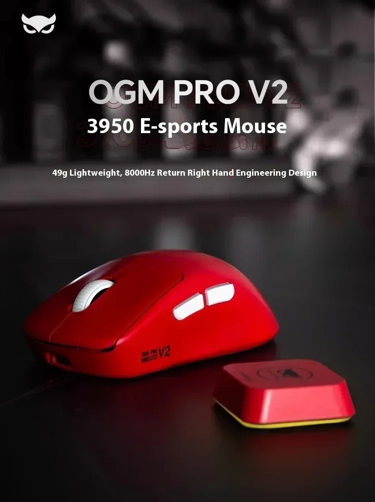 Waizowl OGM Pro V2 Hades Gaming Mouse Customize Wireless Three-Mode Paw3950 30000dpi Lightweight Gaming Mouse E-sports Ergonomic