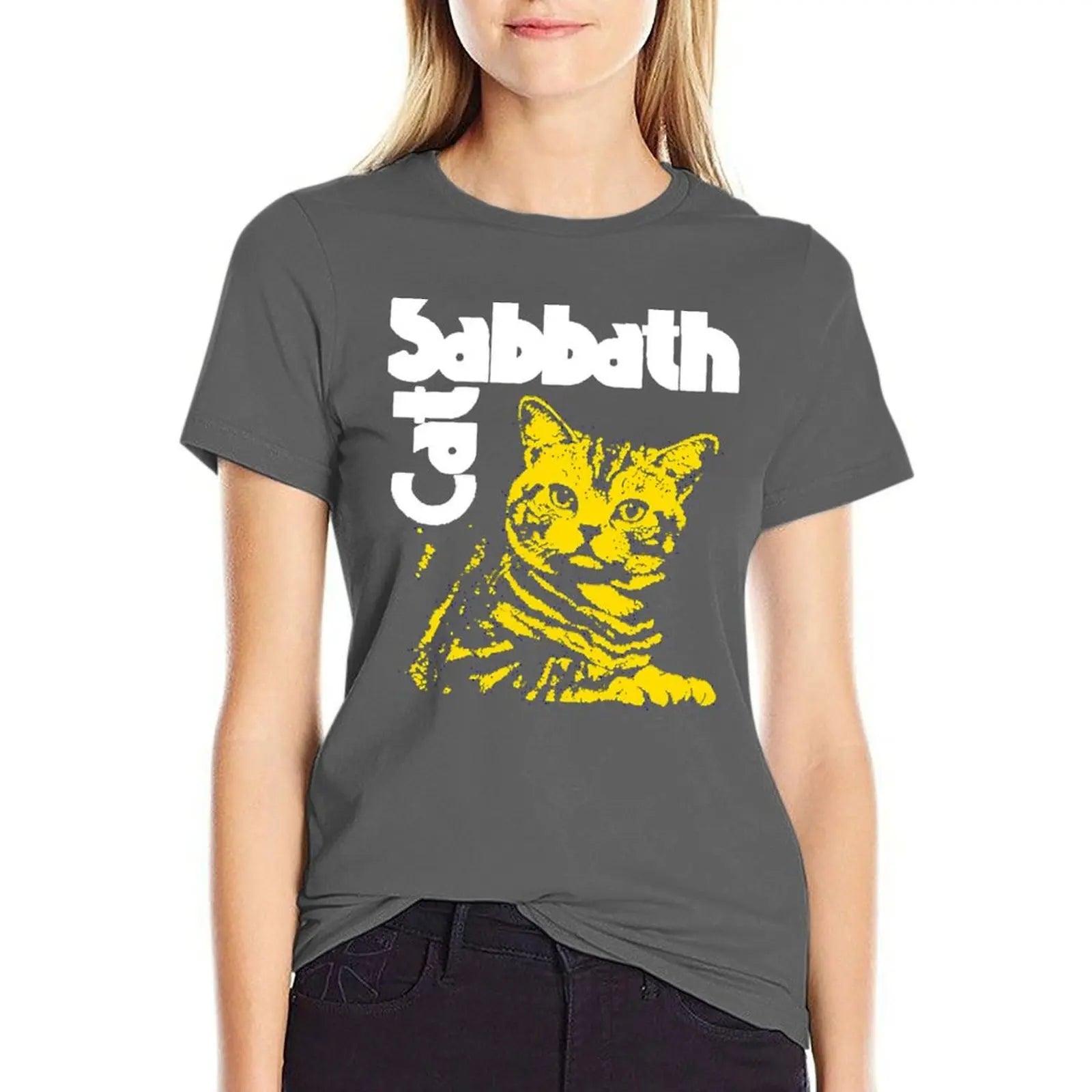 Cat Sabbath Unisex T-Shirt Funny Gift for Men Cool Gifts for Women Plus Sizes Cropped Tees - Premium T-Shirt from Lizard Vigilante - Just $24.97! Shop now at Lizard Vigilante