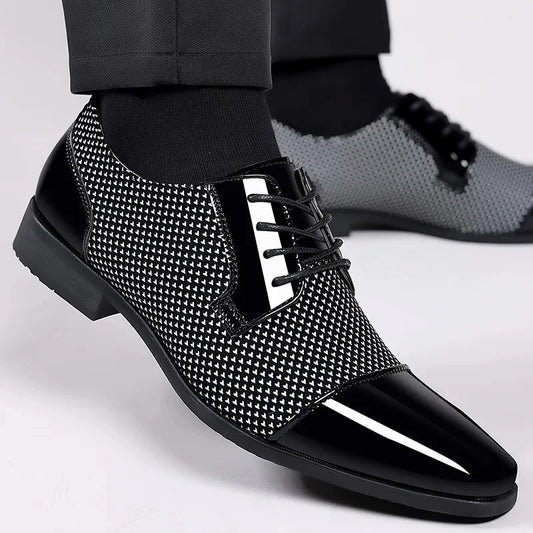 Men Dress Shoes For Men Oxfords PU Leather Shoes Lace Up Formal Black Leather Wedding Party Shoes Casual Luxury Brand Men's 2023 - Premium  from Lizard Vigilante - Just $28.99! Shop now at Lizard Vigilante