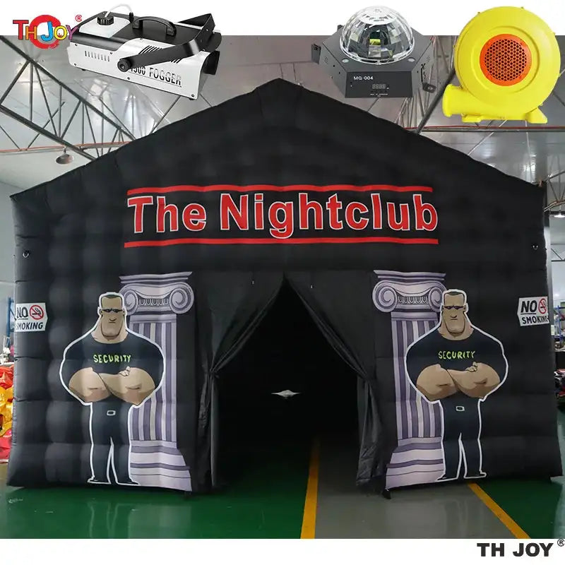 7x5m Disco Light N Fog Machine Black Cube Blow Up Bar Tent Inflatable Nightclub Portable Inflatable Party Tent Free Air Shipping