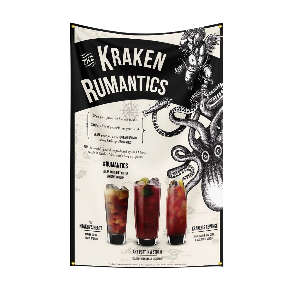 Krakens Rum Flag – 3×5ft Polyester Printed Alcohol & Beer Banner for Indoor and Outdoor Decor - Premium flag from Lizard Vigilante - Just $15.99! Shop now at Lizard Vigilante