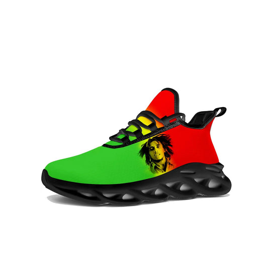 Reggae Rock Music Star Bob Marley Flats Sneakers Mens Womens Sports Running Shoe Sneaker Lace Up Mesh Footwear Tennis Shoe - Lizard Vigilante