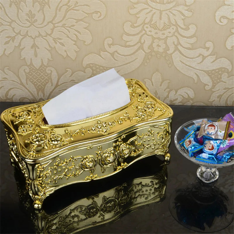 Luxury Continental Acrylic Tissue Box Kitchen Tissue Storage Box Handkerchief Toilet Tissue Holder Home Storage Supplies