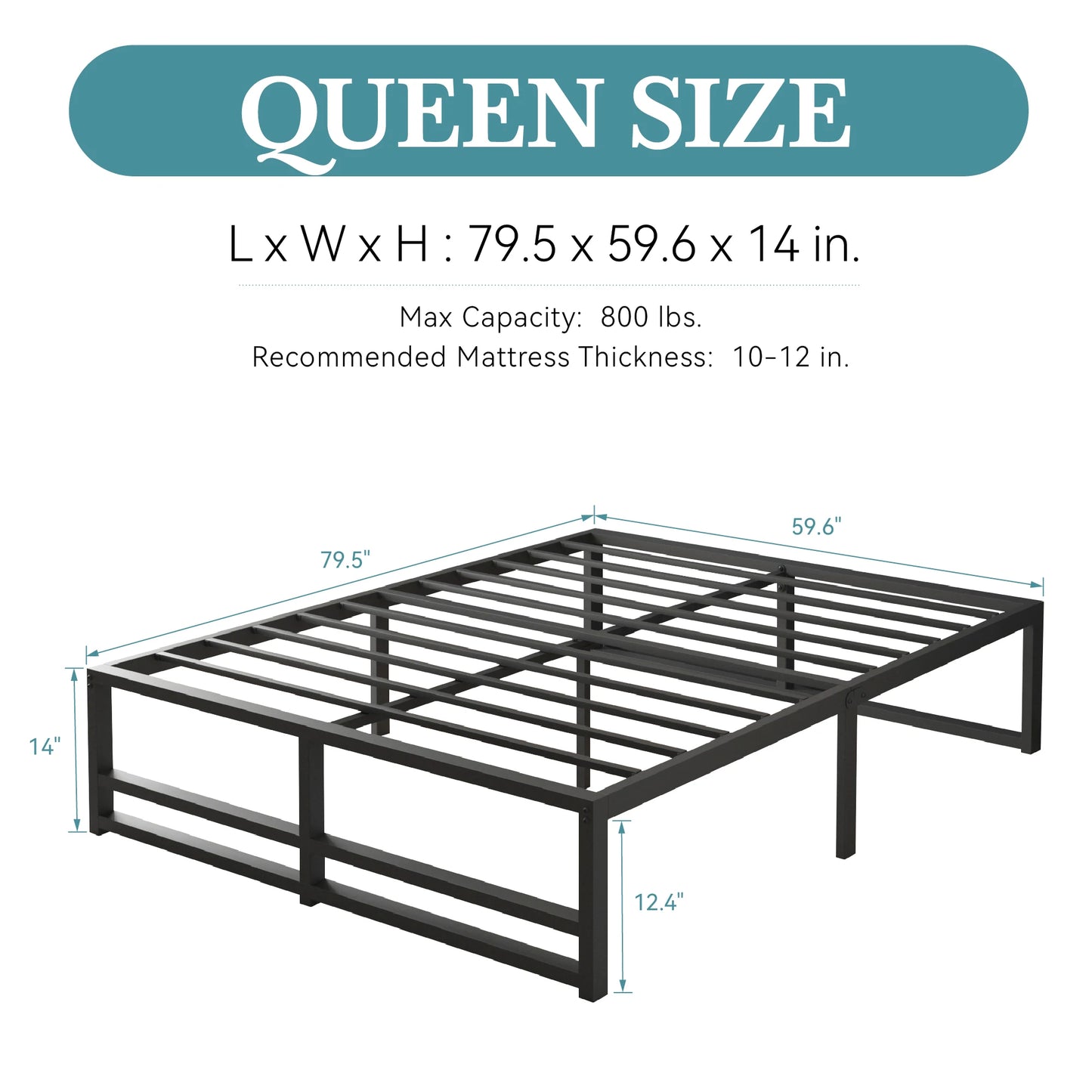 HOOMIC Sturdy Metal Bed Frame with Reinforced Structure – Noise-Free Mattress Foundation, Headboard Compatible, No Box Spring Required - Premium bed frame from Lizard Vigilante - Just $103.99! Shop now at Lizard Vigilante