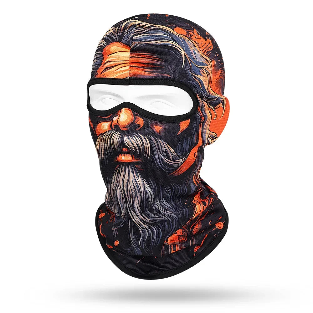 Motorcycle Balaclava Beard Print - Full Face Skull Mask for Bikers and Outdoor Enthusiasts - Premium balaclava from Lizard Vigilante - Just $14.88! Shop now at Lizard Vigilante