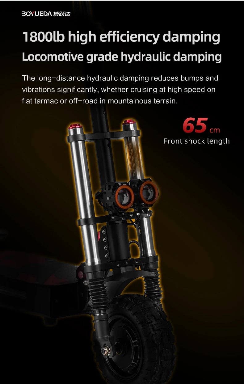 RoadFang S3-11 HydraBrake Street Predator | Twin-Engine 6000W Outlaw Scooter for Metal-Grade Speed & Night Raid Commutes