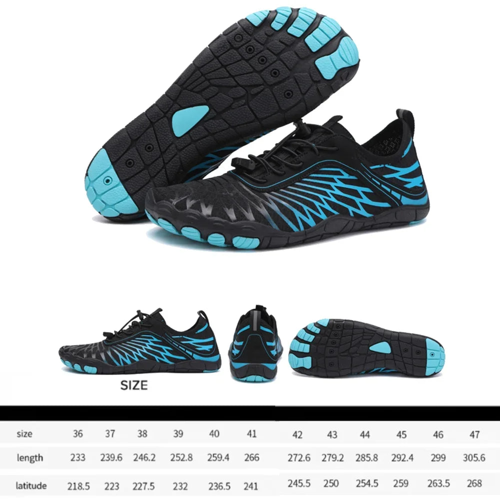 Swim Shoes Biking Aqua Shoes – Breathable Lace-Up Diving Sneakers for Men & Unisex - Premium swim shoes from Lizard Vigilante - Just $38.88! Shop now at Lizard Vigilante