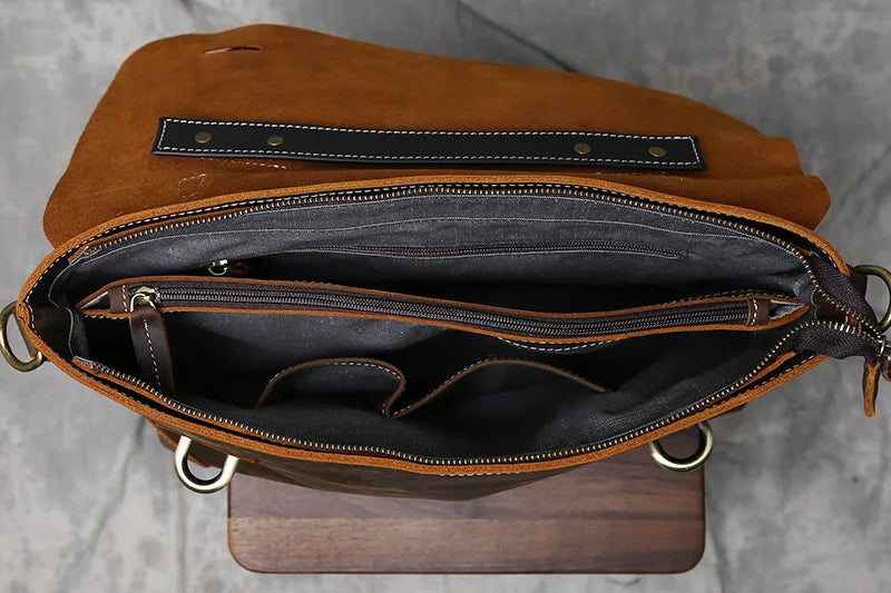 Vintage Leather Messenger Bag - Timeless Style and Durability - Premium messenger bag from Lizard Vigilante - Just $138.88! Shop now at Lizard Vigilante