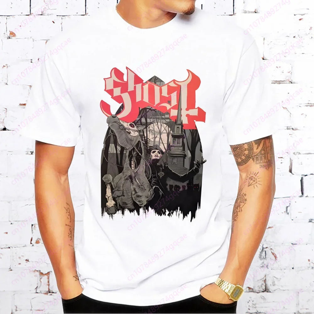 “ECHOES OF THE DAMNED” – GHOST Band Heavy Metal Tee for Men | Summer Fashion T-Shirt for the Loud, the Lost & the Legends - Premium t-shirts from dsers - Just $22.99! Shop now at Lizard Vigilante