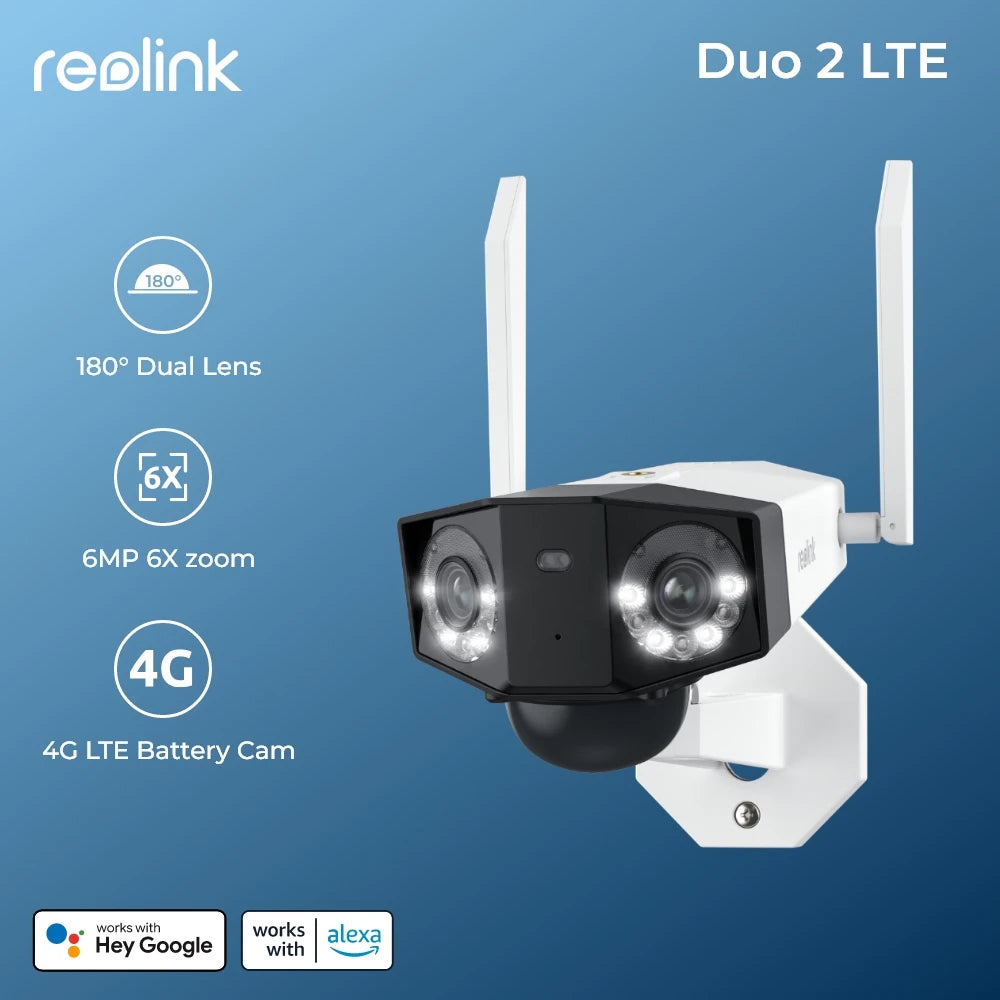 Reolink Duo 2 LTE - 4G Solar Powered 6MP Ultra HD 180° Panoramic Security Camera - Premium security camera from Lizard Vigilante - Just $310.99! Shop now at Lizard Vigilante