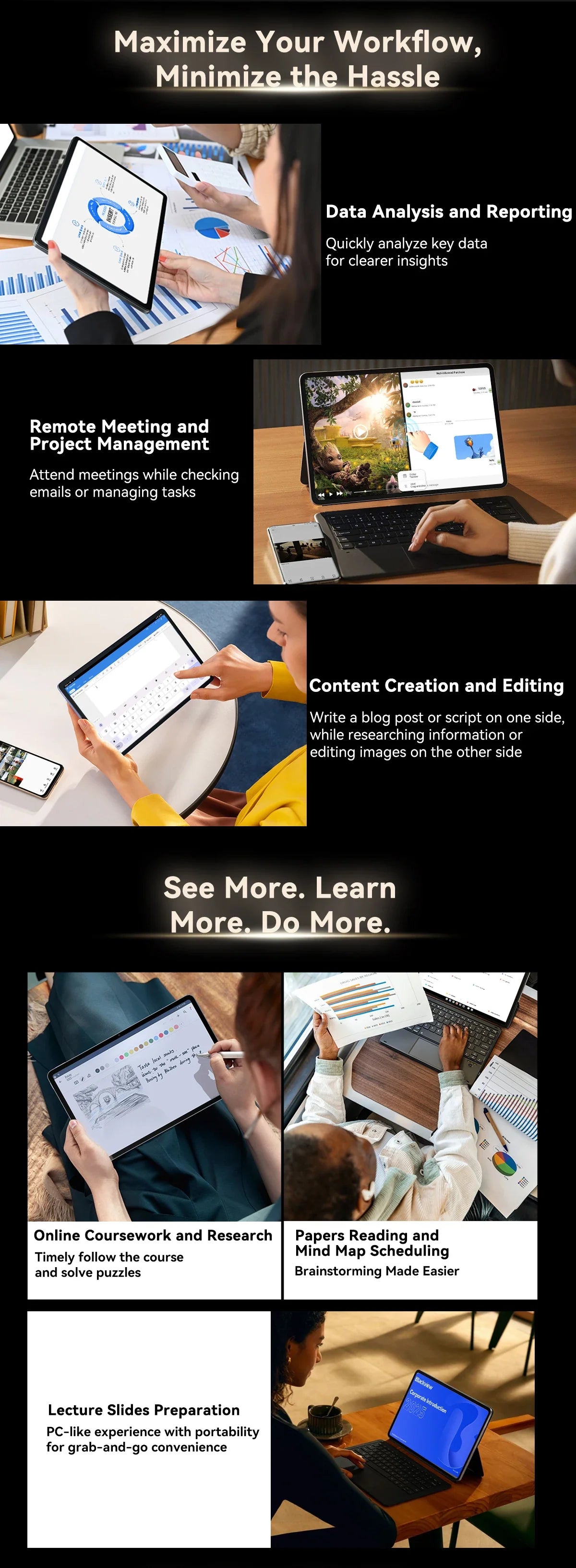 Blackview MEGA 2 Tablets 12 inch 2K Display Widevine L1 24GB(8+16) Android 15 256GB 9000mAh AI Main Camera Pad PC