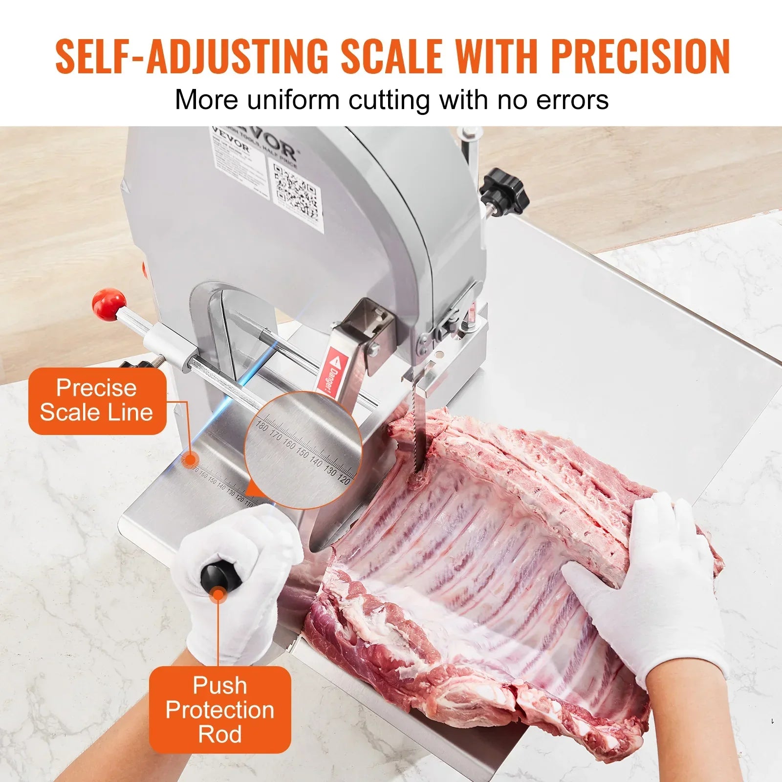 VEVOR 1500W Commercial Electric Meat & Bone Saw Machine | Stainless Steel Blade & Countertop Workbench Bandsaw - Premium saw from Lizard Vigilante - Just $601.08! Shop now at Lizard Vigilante