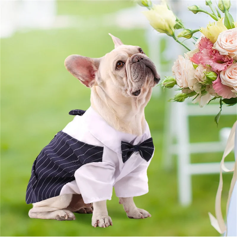 Dog Tuxedo Dog Suit Puppy Pet Tuxedo Wedding Party Costume Dog Prince Bow Tie Shirt Formal Dog Weeding Attire Dogs Cats Clothes - Premium  from Lizard Vigilante - Just $6.99! Shop now at Lizard Vigilante