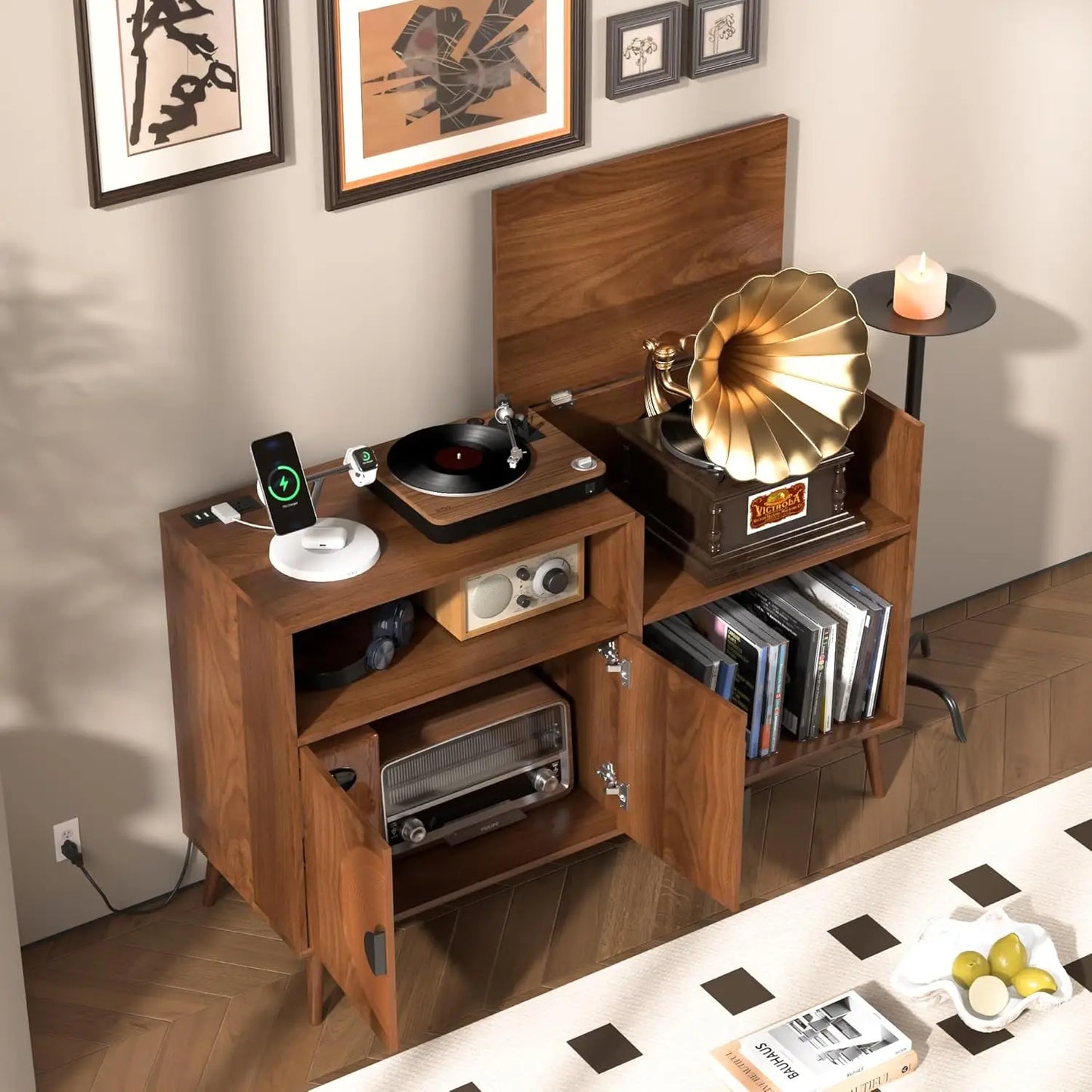 ThunderVinyl Fortress XL Mid-Century Record Command Stand