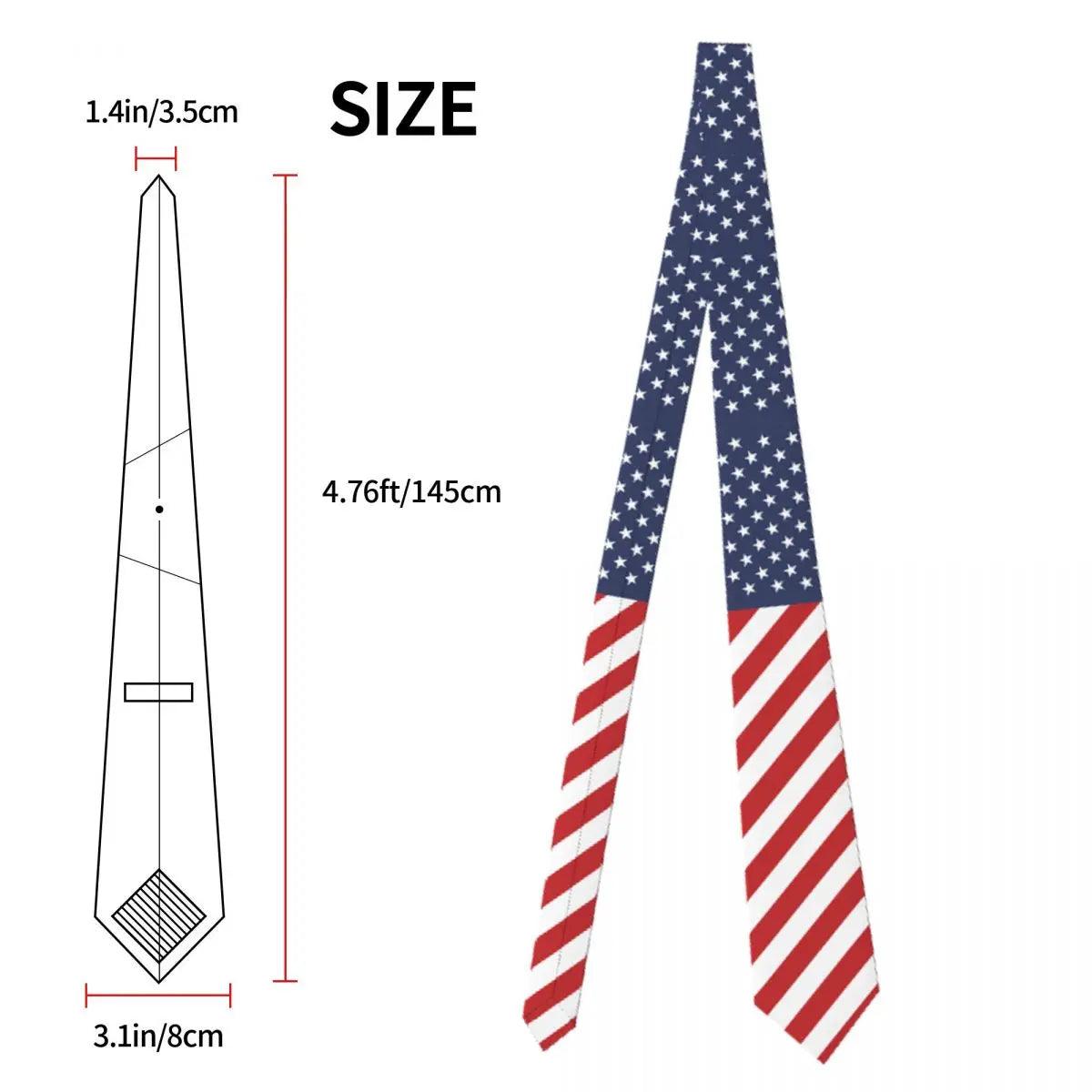 Flag Of United States USA NeckTie Emblem Cute Funny Neck Ties For Male Leisure Great Quality Collar Tie Custom Necktie Accessories - Lizard Vigilante