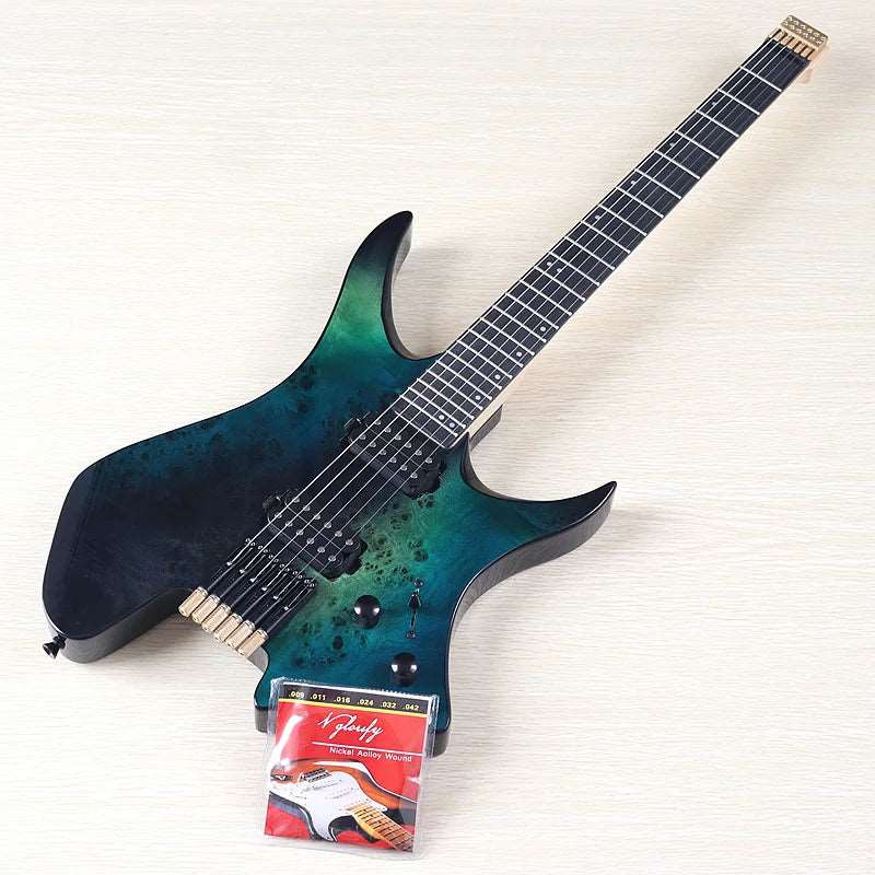 6 String Headless Electric Guitar 30 Inch Solid Ashwood Body Headless Guitar Good Handircaft - Lizard Vigilante