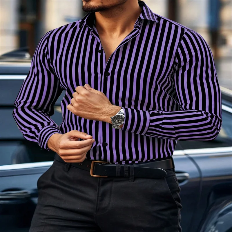 Royal Vice Men’s Luxury Striped Silk Shirt – Business Rebel Fit Up To 6XL - Premium shirt from dsers - Just $23.99! Shop now at Lizard Vigilante