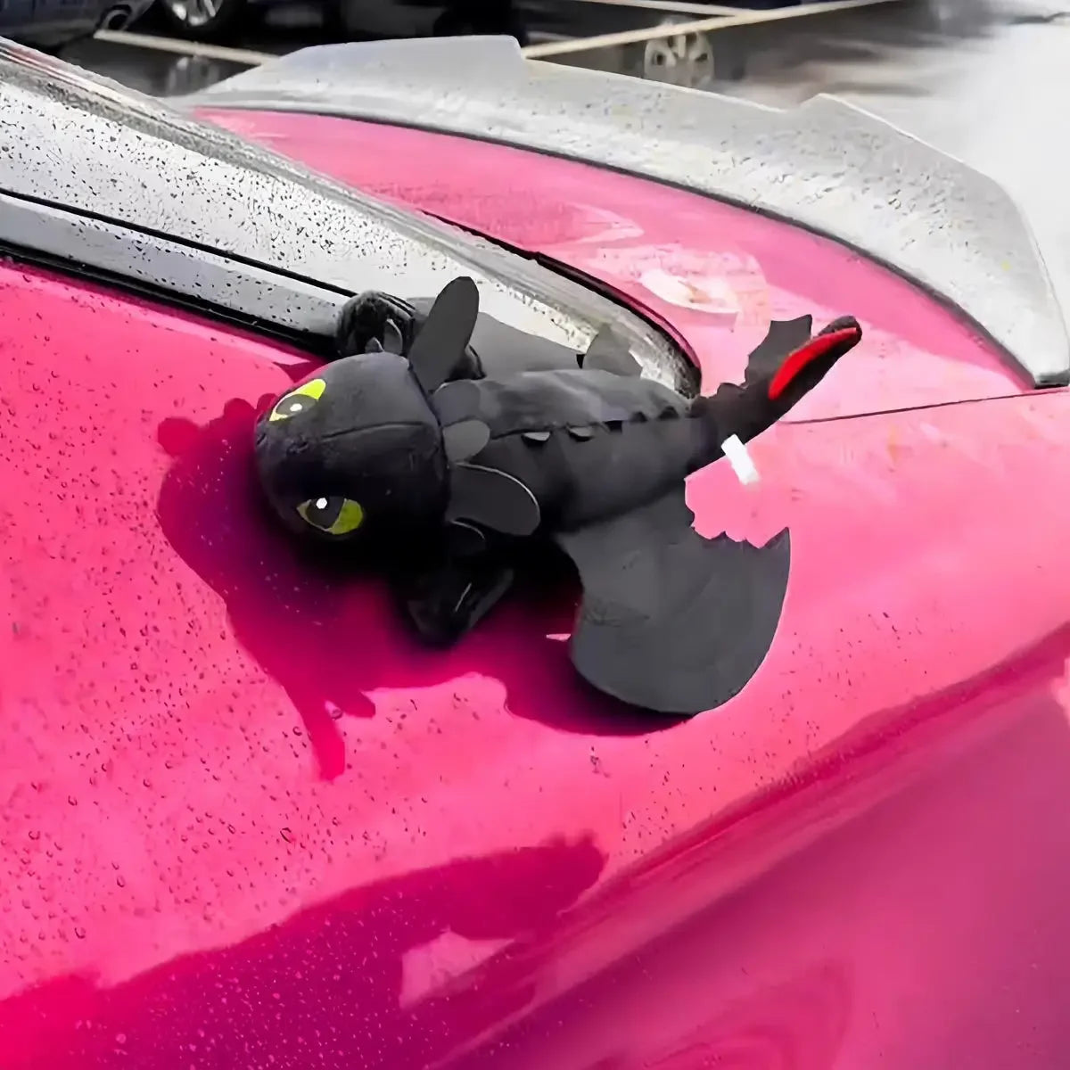 Adorable Black Flying Dragon Plush Car Decoration – Fun Interior & Helmet Accessory - Premium car ornament from Lizard Vigilante - Just $27.99! Shop now at Lizard Vigilante