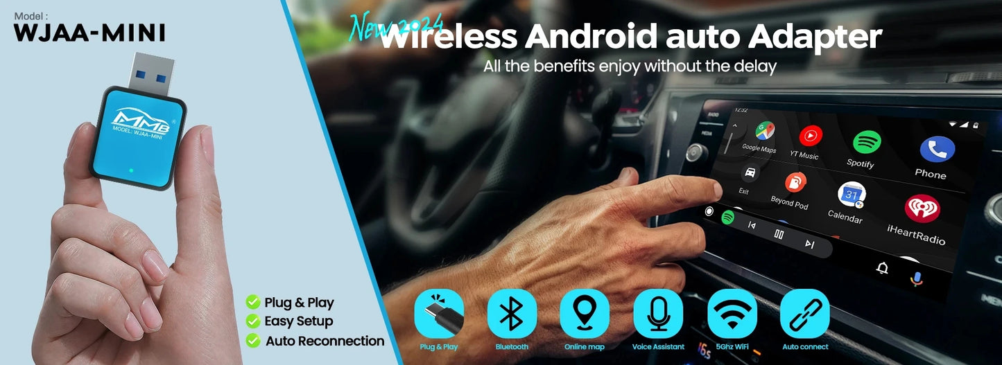 MMB MAX 5.0 “Road Riot AI Box” — Android 13, 8-Core QCM6225, Wireless CarPlay & Android Auto, Split-Screen GPS, 8GB+128GB, Netflix/YouTube