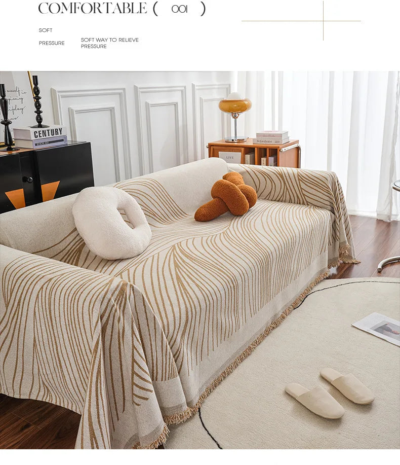 Nordic Throw Blanket – Heavy Stitch Geometric Sofa Tapestry for Home, Camp, and Chaos Nights