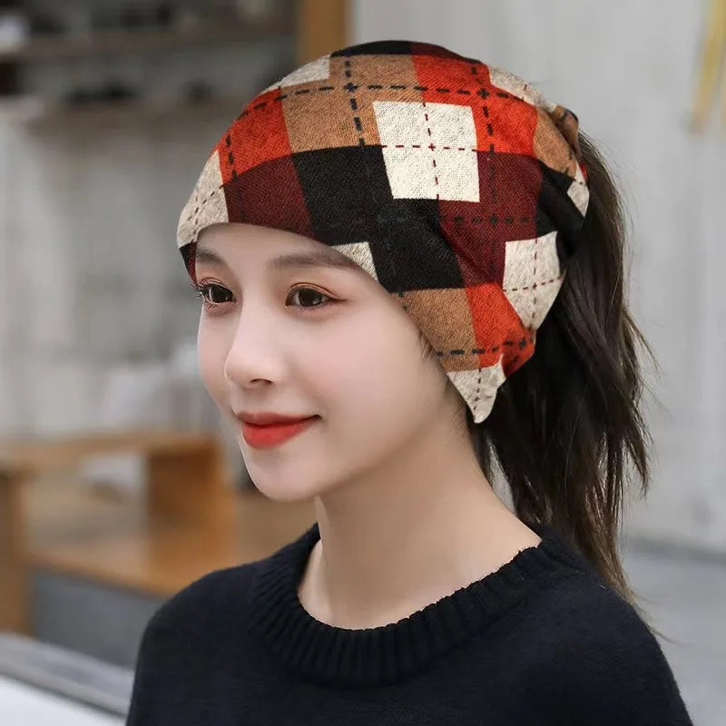 Fashion Double Head Cap Bib Twist Cap Multi-Functional Printed Scarf Cover Cap Neck Cap Face Mask Headscarf Cap C081 - Premium  from Lizard Vigilante - Just $7.99! Shop now at Lizard Vigilante
