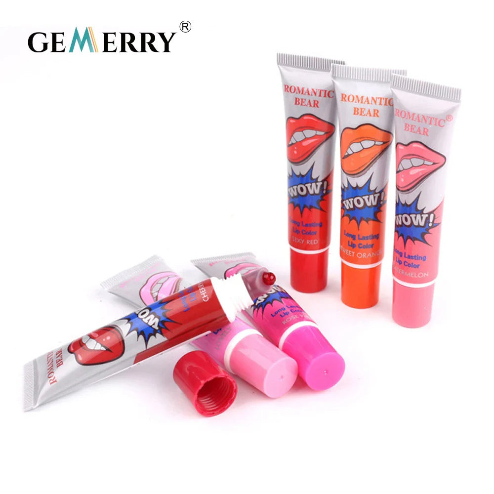 Gemerry 6 Colors Peel Off Lipstick Magic Sexy Makeup Long Lasting Lip Gloss Beauty Waterproof Lip Stick Women Cosmetic