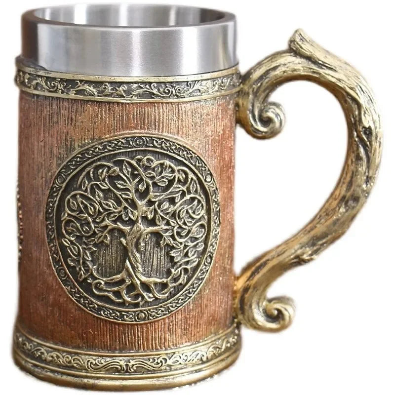 Medieval Viking Retro 3D Sword Skull Beer Mug With Stainless Steel Insert Resin Big Capacity Coffee Cups Men's Halloween Gift - Premium  from Lizard Vigilante - Just $63.99! Shop now at Lizard Vigilante