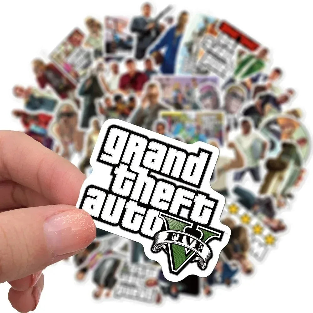 50 Pcs Game GTA Stickers – Unleash Your Creativity! - Premium stickers from Lizard Vigilante - Just $14.99! Shop now at Lizard Vigilante