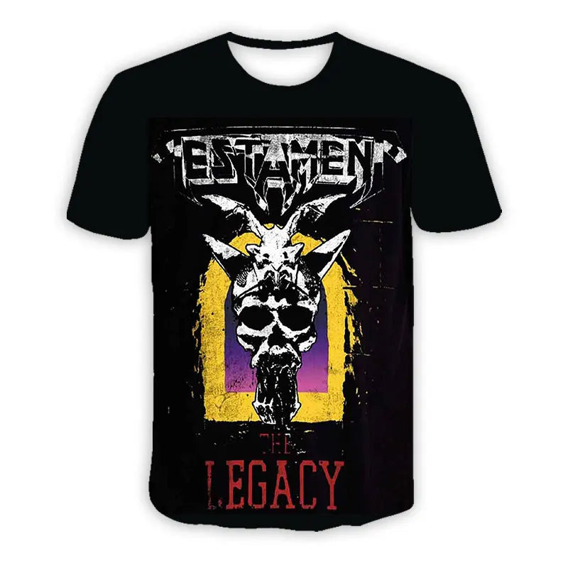 Thrash Metal 3D Printed Testament ROCK Casual T-shirts  Hip Hop T Shirts Harajuku Styles Tops Clothing for Men/Women - Premium T-Shirt from Lizard Vigilante - Just $28.99! Shop now at Lizard Vigilante