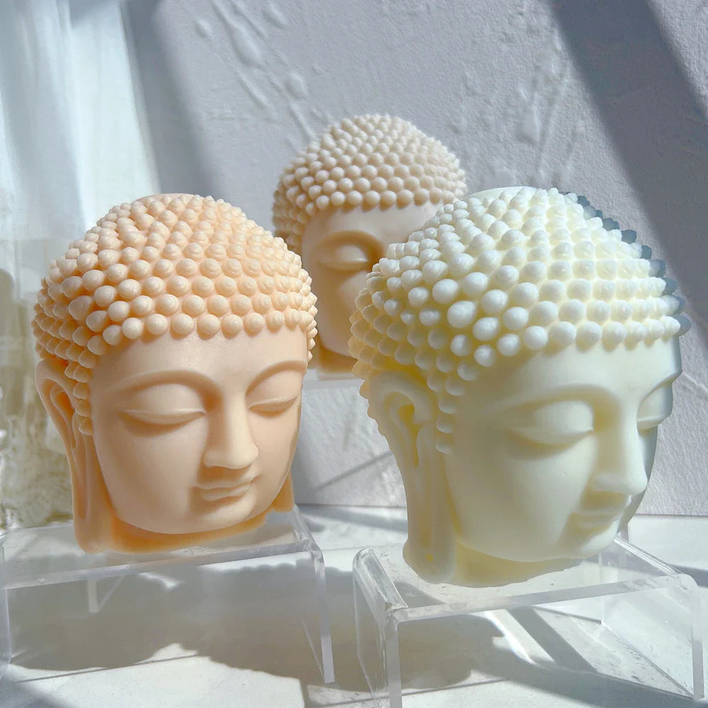 Original Buddha Statue Silicone Molds Buddha Head Candle Mold Sculpture Art Wax Tool Mould Figurine Ornaments Gifts Home Decor