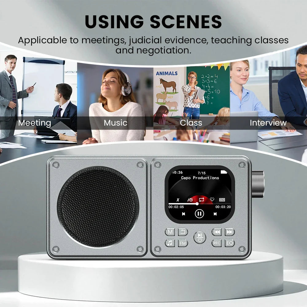 Wireless Bluetooth5.4 Speakers 87.5-108MHz Portable FM Radio Outdoor Radio MP3 Music Player Support Earphone TF Card Video Clock