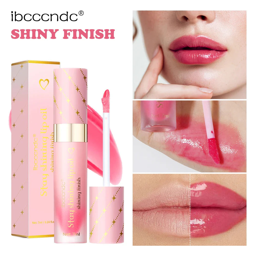 Lip Oil Lipstick Set Lightweight Peach Flavor Lipgloss Lip Deeply Moisturizing Long Lasting Hydration Lip Makeup Cosmetics