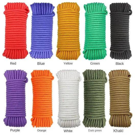 5 meters 10 colors 2mm 4mm 6mm 8mm 10mm colorful braided rope tent tie rope drawstring outdoor clothesline core nylon rope