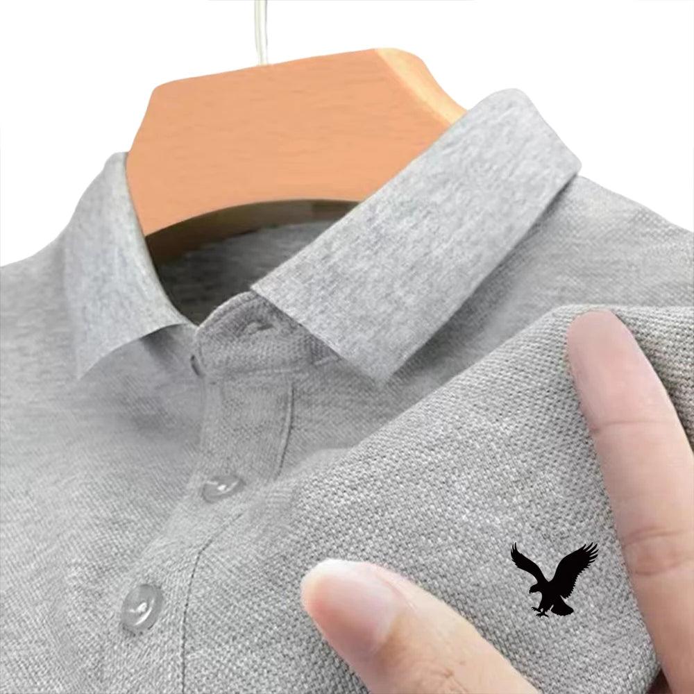 Summer New Eagle POLO Shirt Men's Lapel Casual Versatile Business High Quality Breathable Short Sleeve Printed Multicolor T-shirt Top - Lizard Vigilante