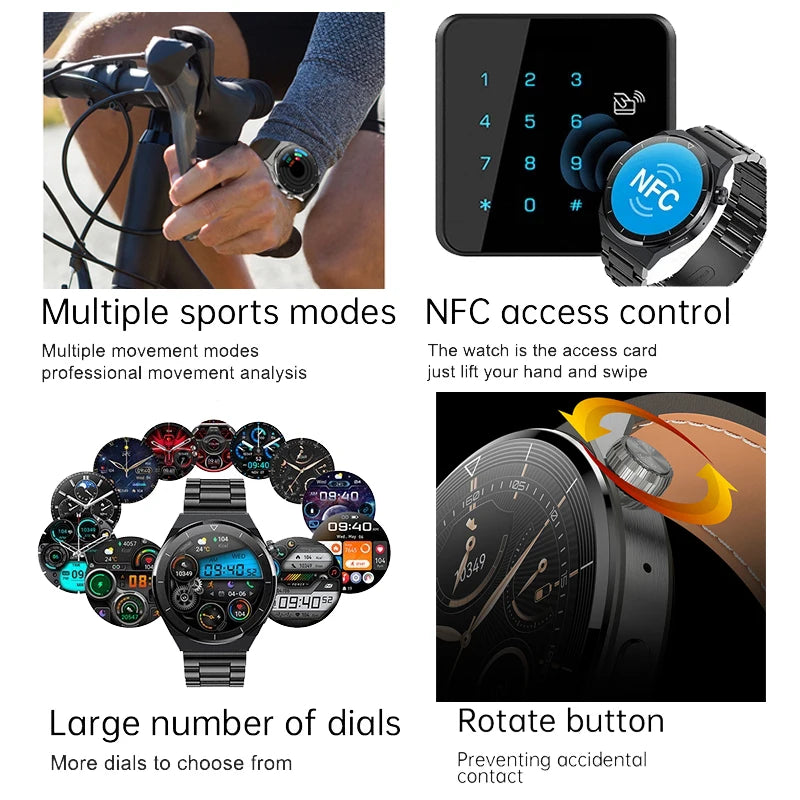 BOXUXING Huawei Xiaomi GT3 Pro Smart Watch – 1.36" AMOLED Display, Bluetooth Call, NFC, IP68 Waterproof - Premium smart watch from Lizard Vigilante - Just $64.99! Shop now at Lizard Vigilante