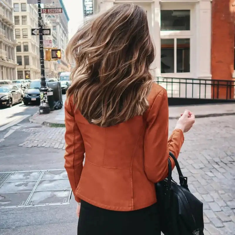 New Vintage Women PU Leather Bomber Jacket Fashion Casual Autumn Winter Zipper Windbreaker Streetwear Female Blazer Y2K Clothes