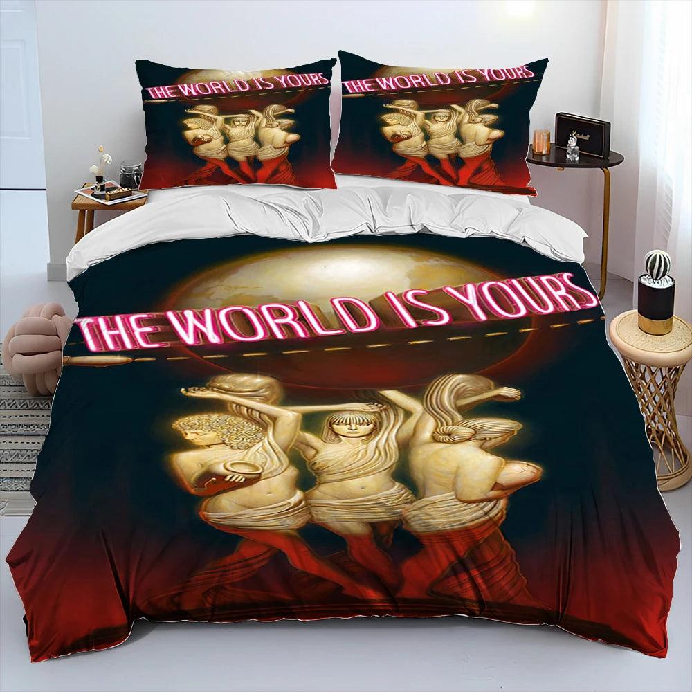 Scarface 1983 Movie Tony 3D Printing Comforter Bedding Set,Duvet Cover Bed Set Quilt Cover Pillowcase,King Queen Size Bedding Set Kid - Premium bed spread from Lizard Vigilante - Just $62.99! Shop now at Lizard Vigilante