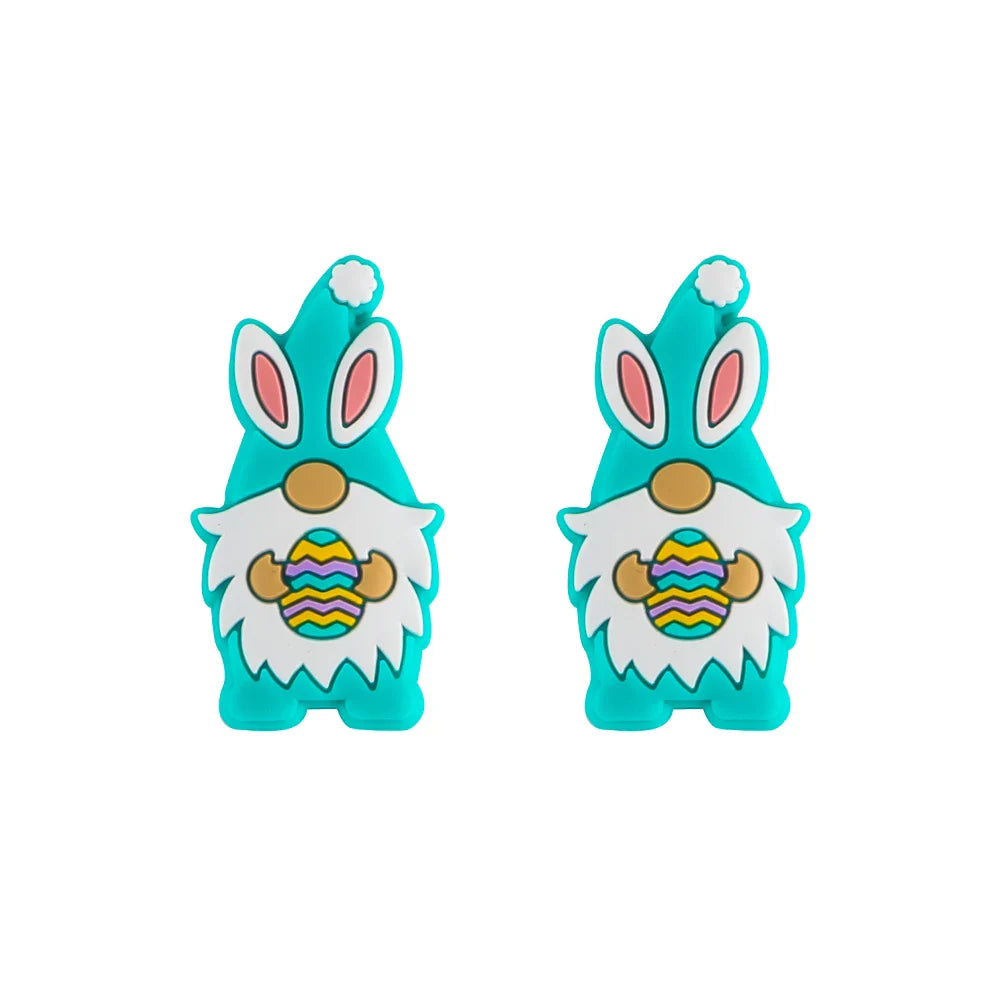 Kovict 5/10Pcs New Focal Silicone Beads Easter Series Bead For Jewelry Making DIY  KeyChain Bracelet Necklace Pen Accessories