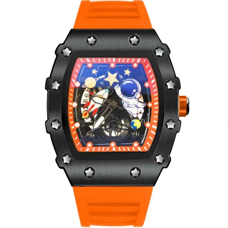 YIKAZE VoidCore Phantom Quartz – Hollow Tonneau Men’s Watch with Luminous Space-Tech Swagger & 3ATM Rebel Resistance - Premium watch from dsers - Just $23.99! Shop now at Lizard Vigilante