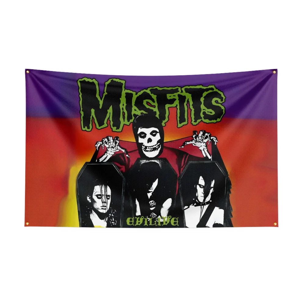 3x5 Ft Punk Band The Misfits Flag – Polyester Digital Printing Banner for Bedroom, Wall Art, Outdoor Tapestry Decoration - Premium flag from Lizard Vigilante - Just $17.99! Shop now at Lizard Vigilante