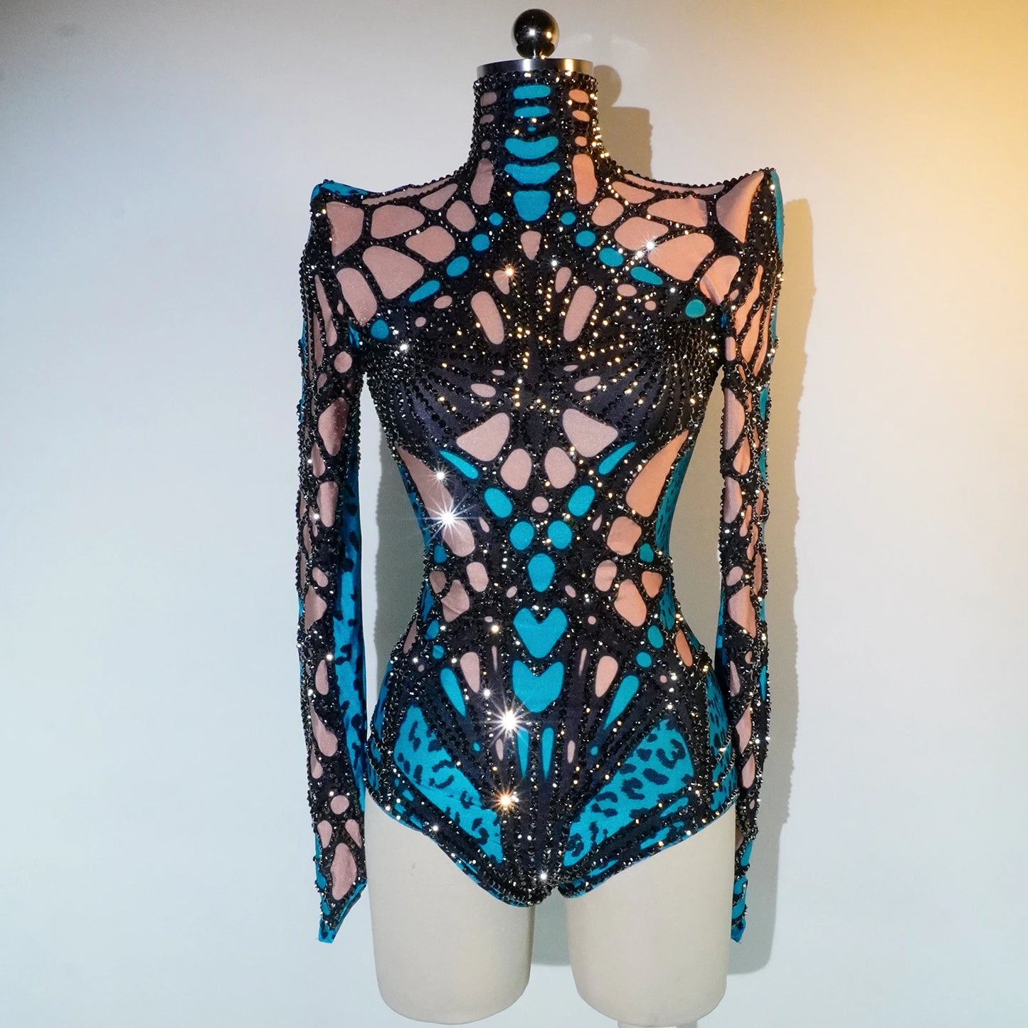 💎 Toxic Glow Rhinestone Armor Bodysuit: The Stage Domination Skin