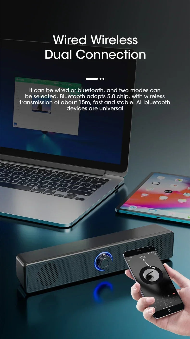 Computer Desktop High-quality Bluetooth Wired Dual-purpose High-volume Microphone Two-in-one Speaker Home Surround Audio System