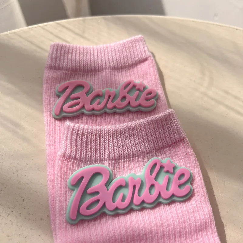 Barbie Socks Cute Pink Kawaii Women Knitted Stockings Fashion Ins Girl in Tube Socks Autumn and Winter Warm Soft Gift for Friend - Premium socks from Lizard Vigilante - Just $15.99! Shop now at Lizard Vigilante